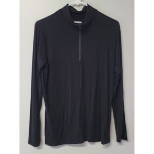 Ekkovision Mens Quarter Zip Long Sleeve Performance Pullover Black XS